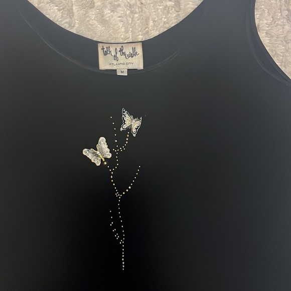 Talk of the Walk, Atlantic City Vintage sleeveless top size medium butterfly 3-d - Picture 2 of 6